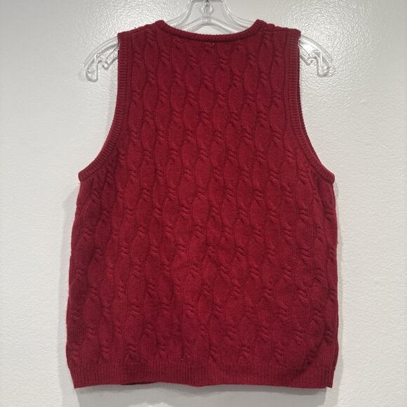 Vintage Nina Patrick Lambswool Angora Blend Sweater Vest Women’s Size Medium Red - Picture 2 of 7